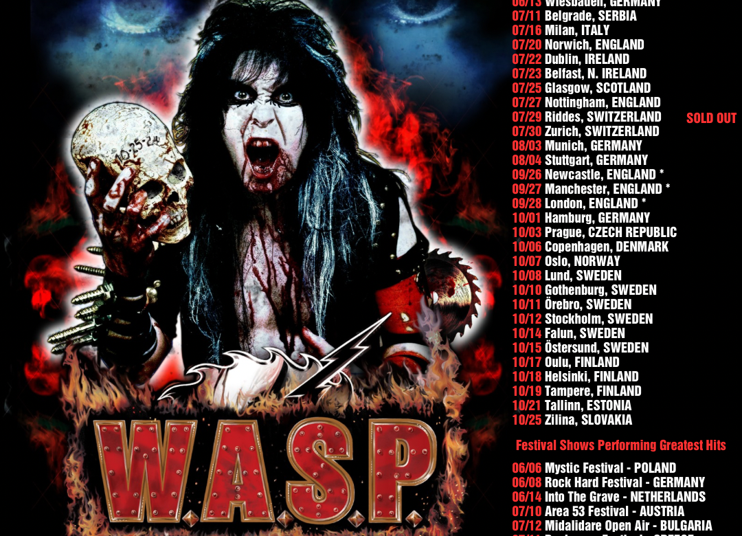 W.A.S.P. Announce More Dates in Europe and UK for 2025 Album ONE Alive World Tour!